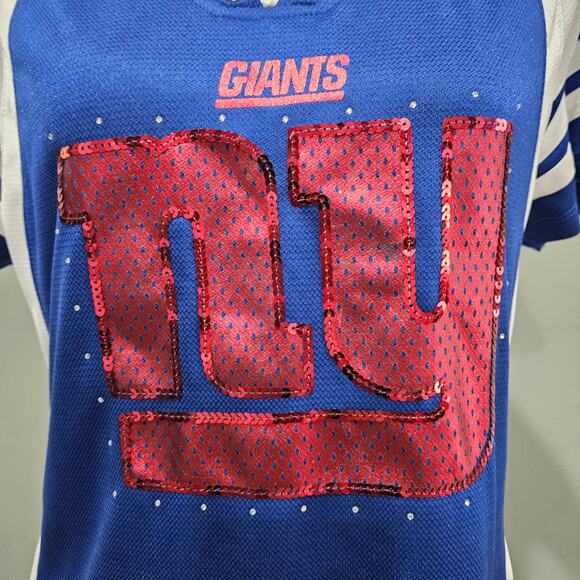 Majestic NY Giants Lace-Up Bling Jersey Size L - Picture 3 of 8